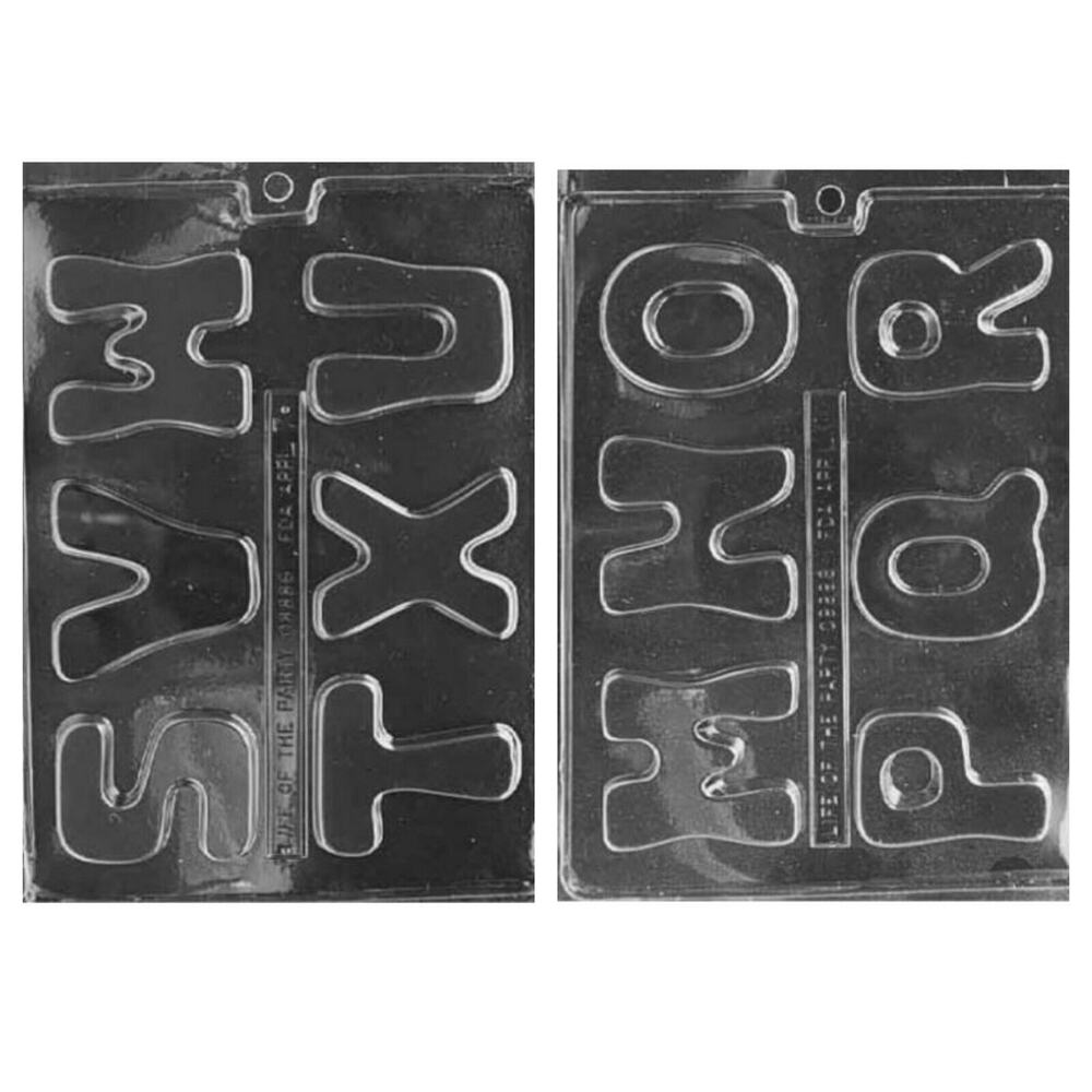 Cybrtrayd LOT Chocolate Candy Molds Letters L006 M-R, L007 S-W Bags Twist Guide
